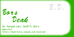 bors deak business card